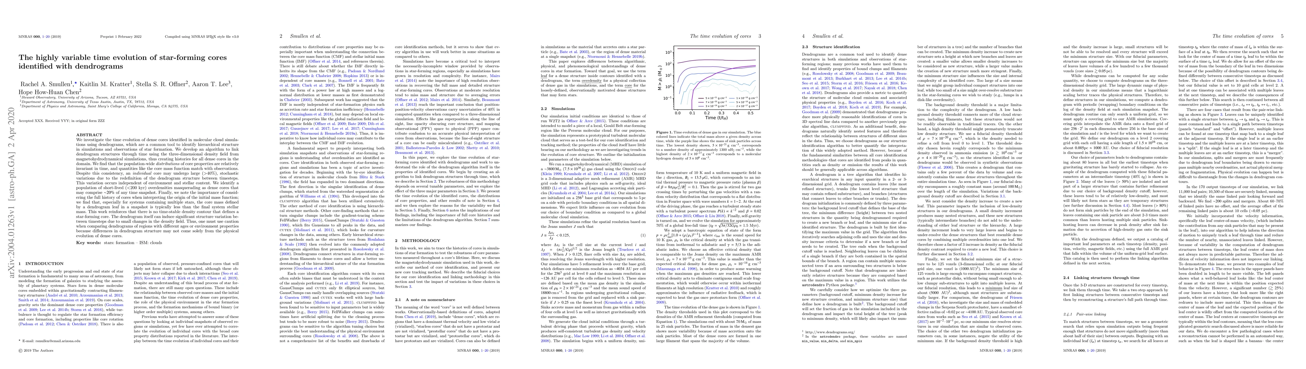 Thumbnail for The highly variable time evolution of star-forming cores identified with
  dendrograms