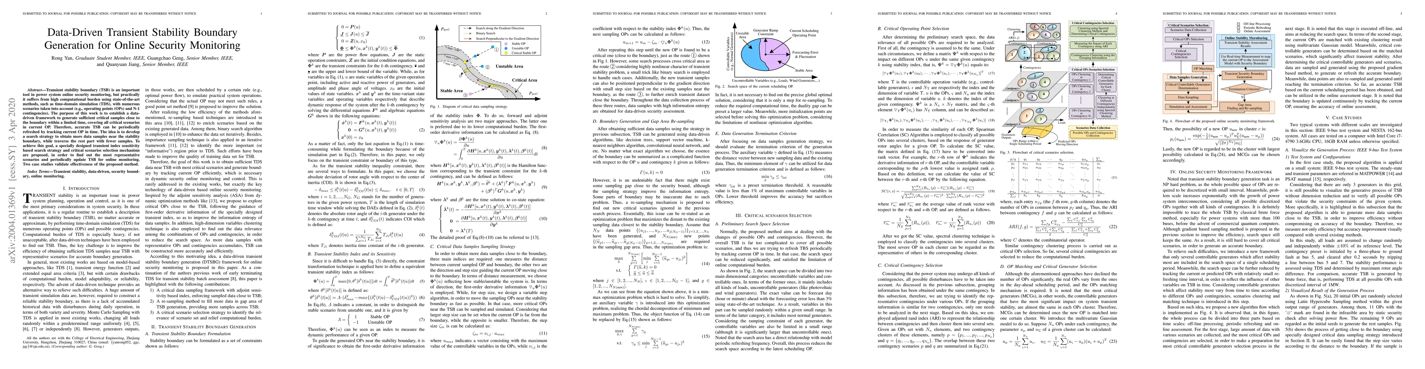 Thumbnail for Data-Driven Transient Stability Boundary Generation for Online Security
  Monitoring