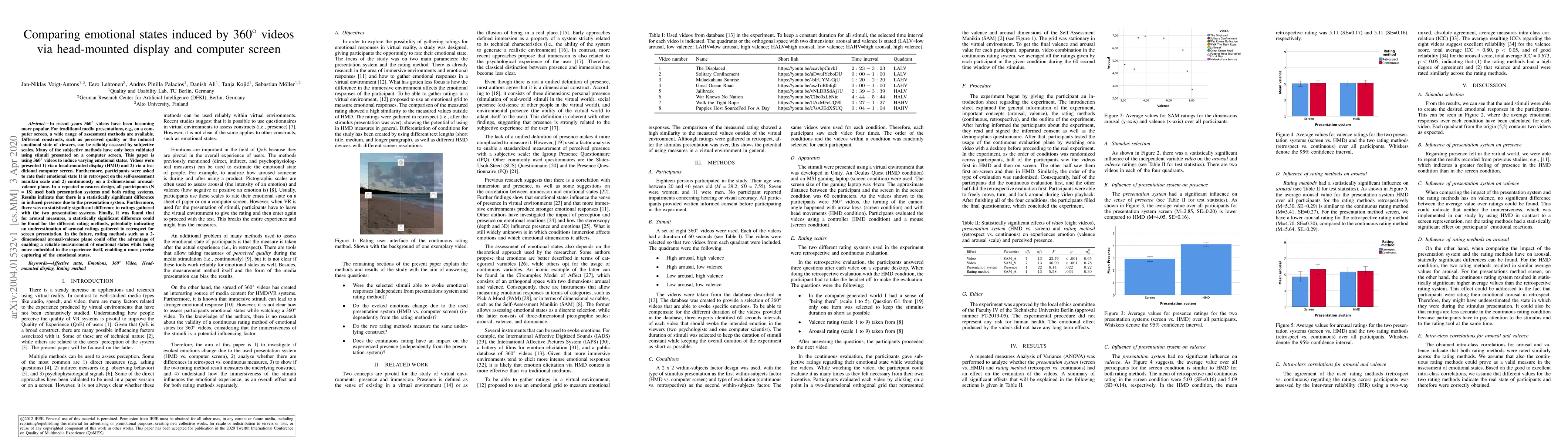 Thumbnail for Comparing emotional states induced by 360$^{\circ}$ videos via
  head-mounted display and computer screen