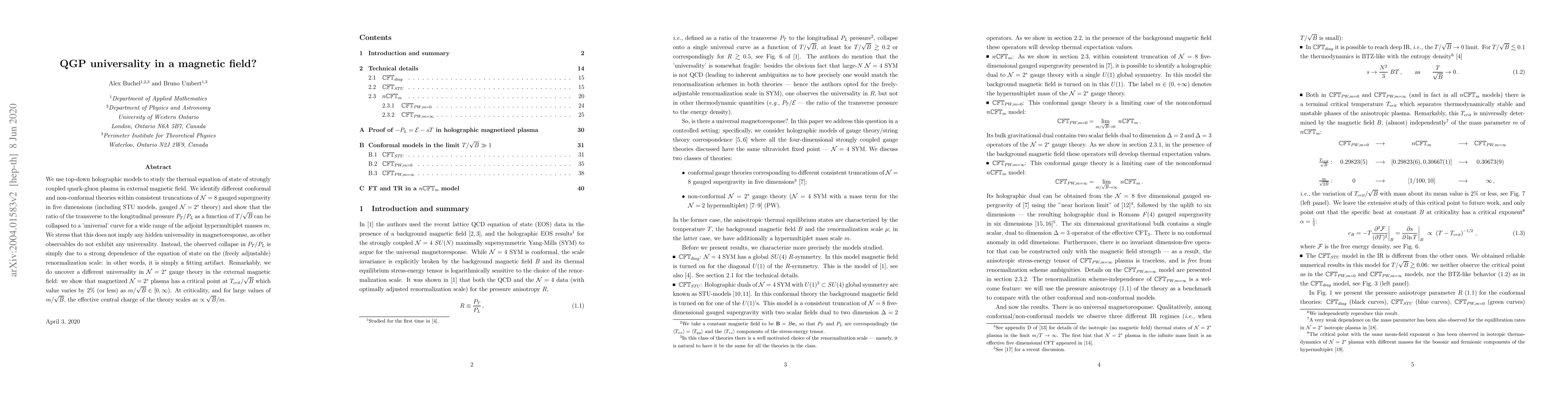 Thumbnail for QGP universality in a magnetic field?