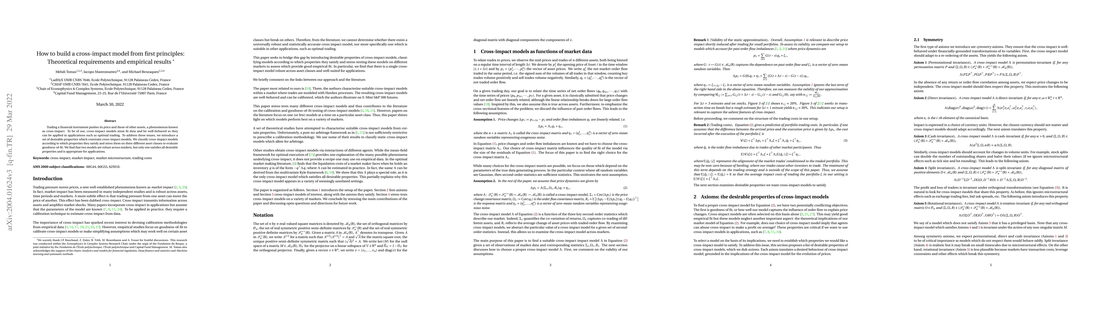 Thumbnail for How to build a cross-impact model from first principles: Theoretical
  requirements and empirical results