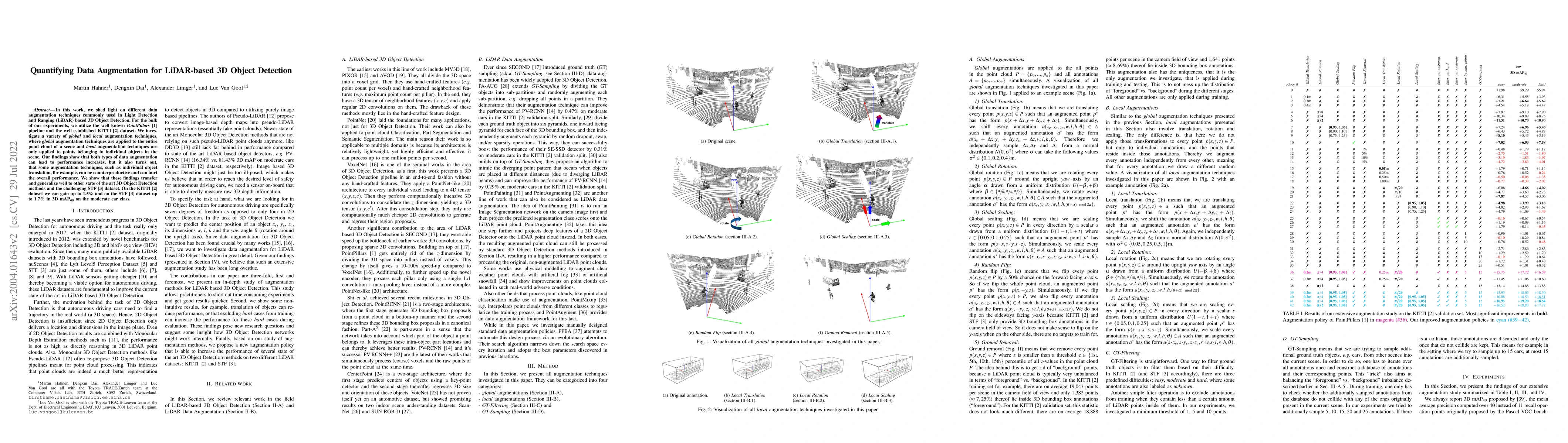 Thumbnail for Quantifying Data Augmentation for LiDAR based 3D Object Detection