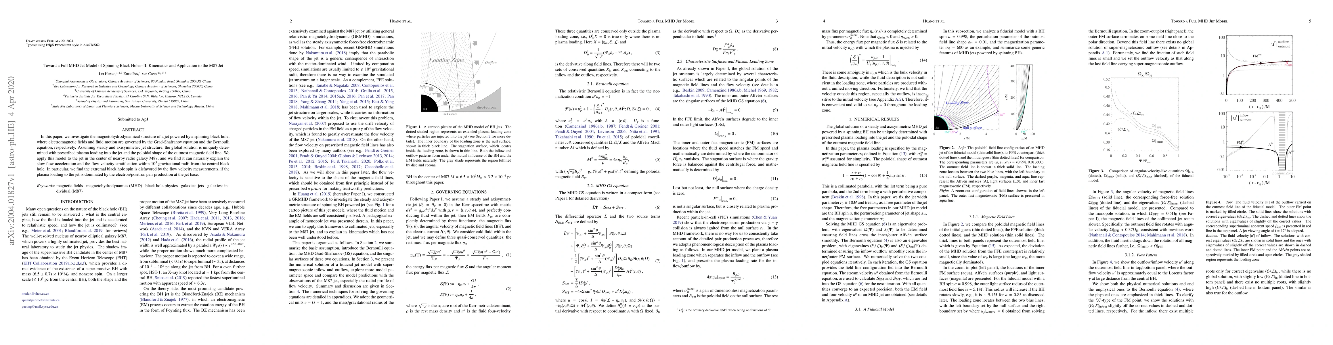 Thumbnail for Toward a Full MHD Jet Model of Spinning Black Holes--II: Kinematics and
  Application to the M87 Jet