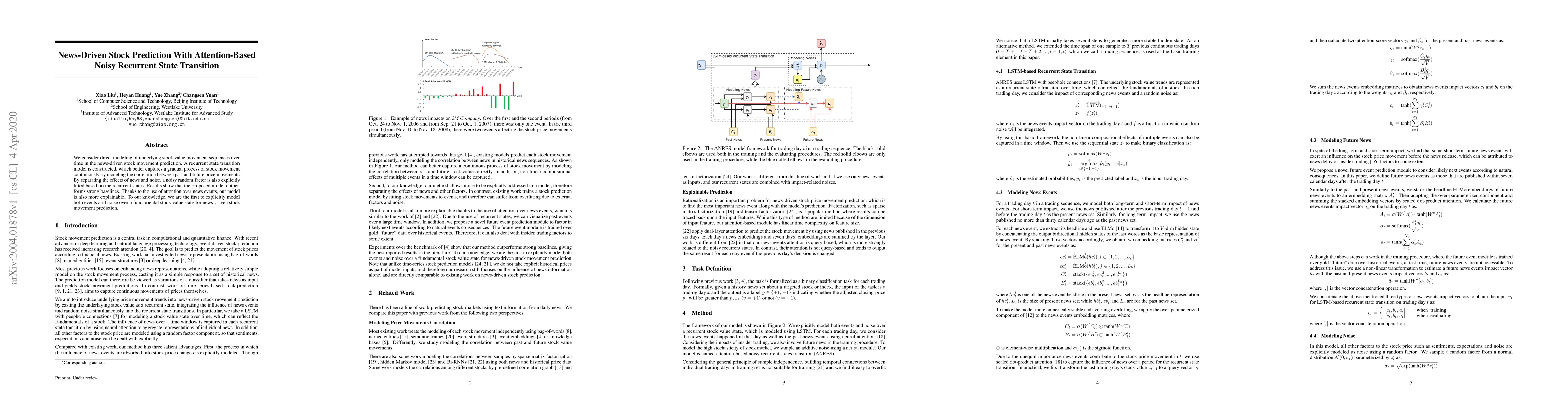 Thumbnail for News-Driven Stock Prediction With Attention-Based Noisy Recurrent State
  Transition