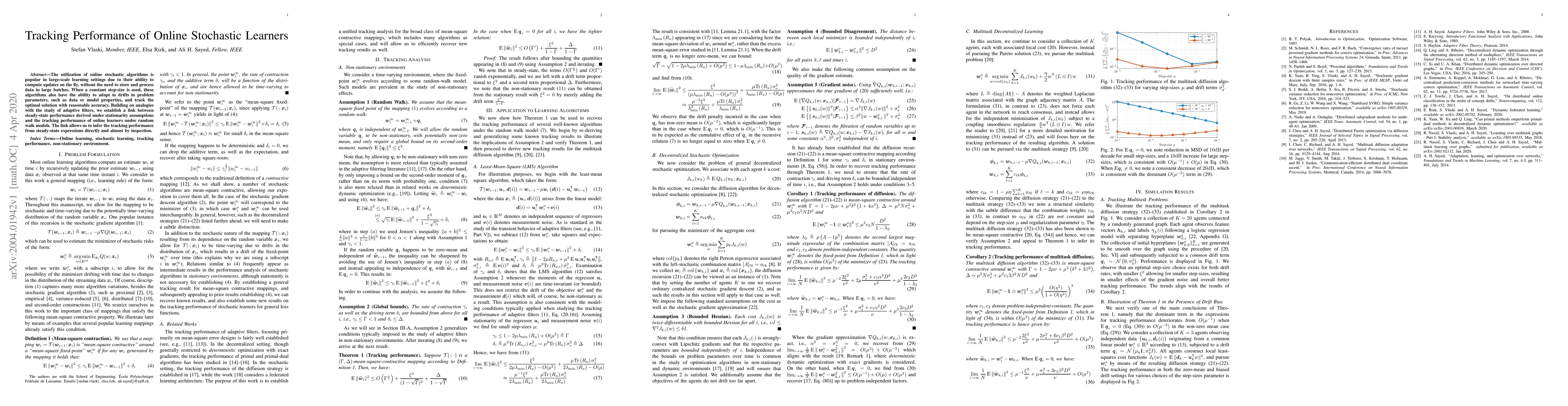 Thumbnail for Tracking Performance of Online Stochastic Learners