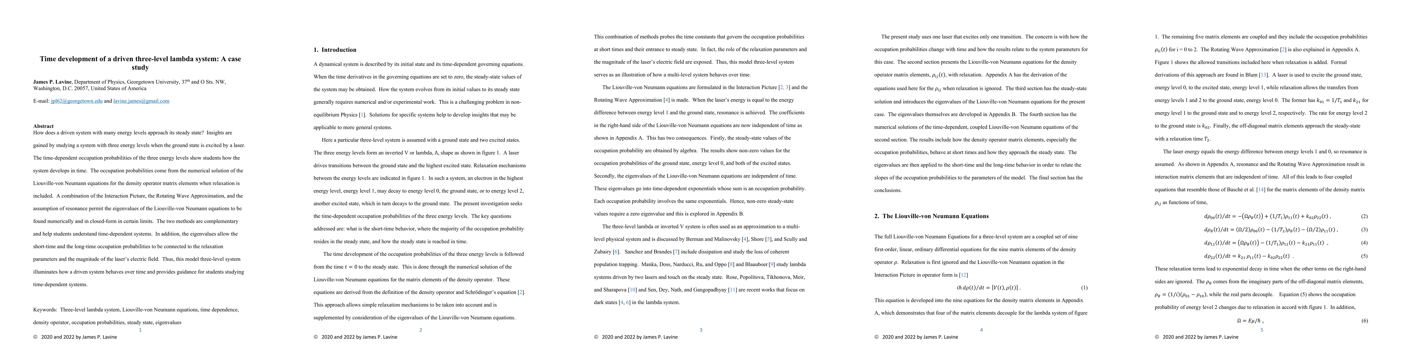 Thumbnail for Time development of a driven three-level lambda system: A case study
