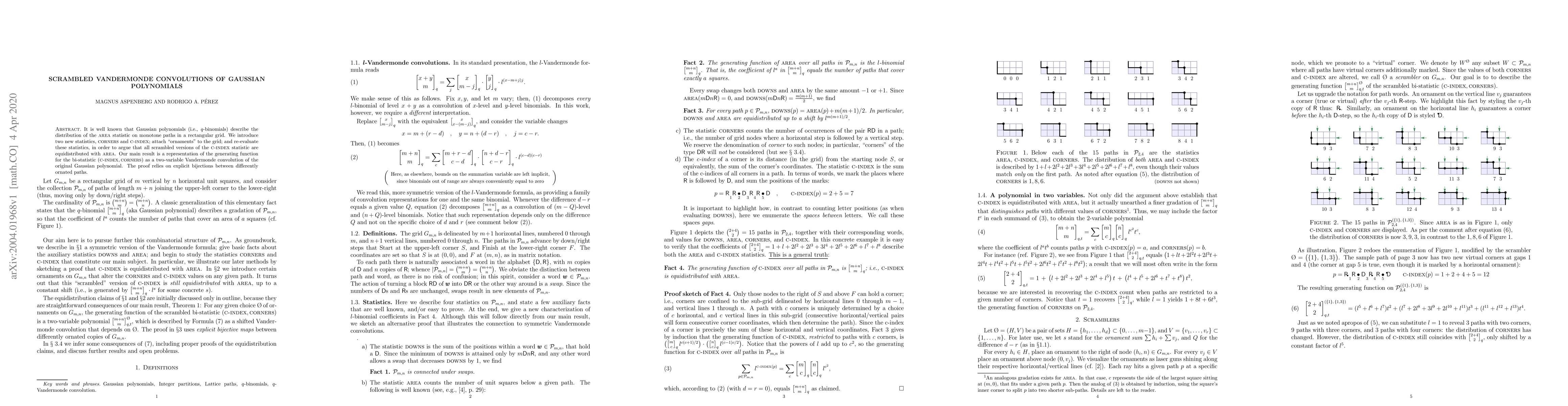 Thumbnail for Scrambled Vandermonde Convolutions of Gaussian Polynomials