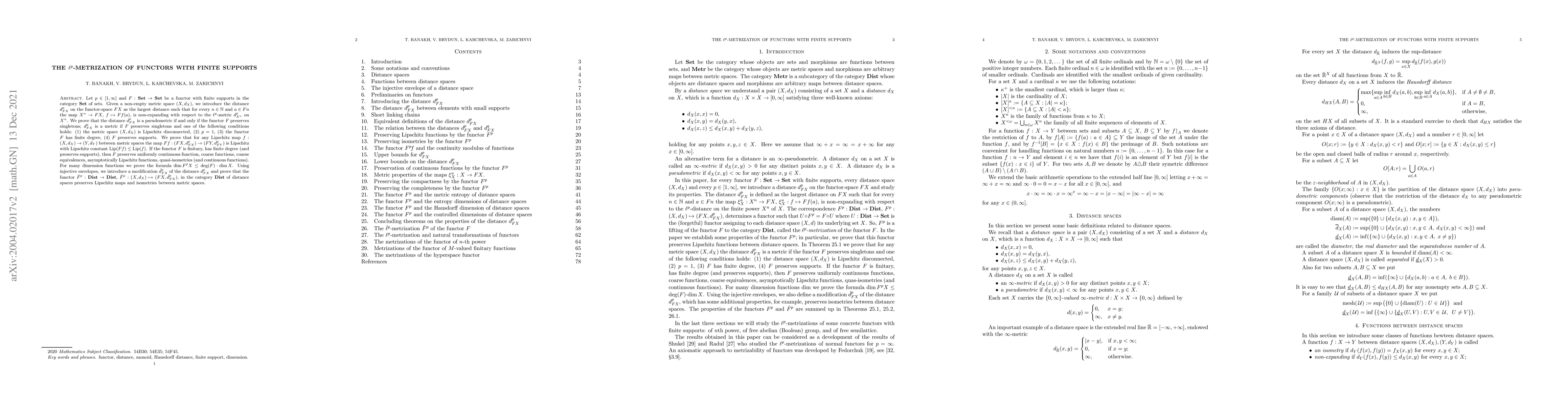 Thumbnail for The $\ell^p$-metrization of functors with finite supports