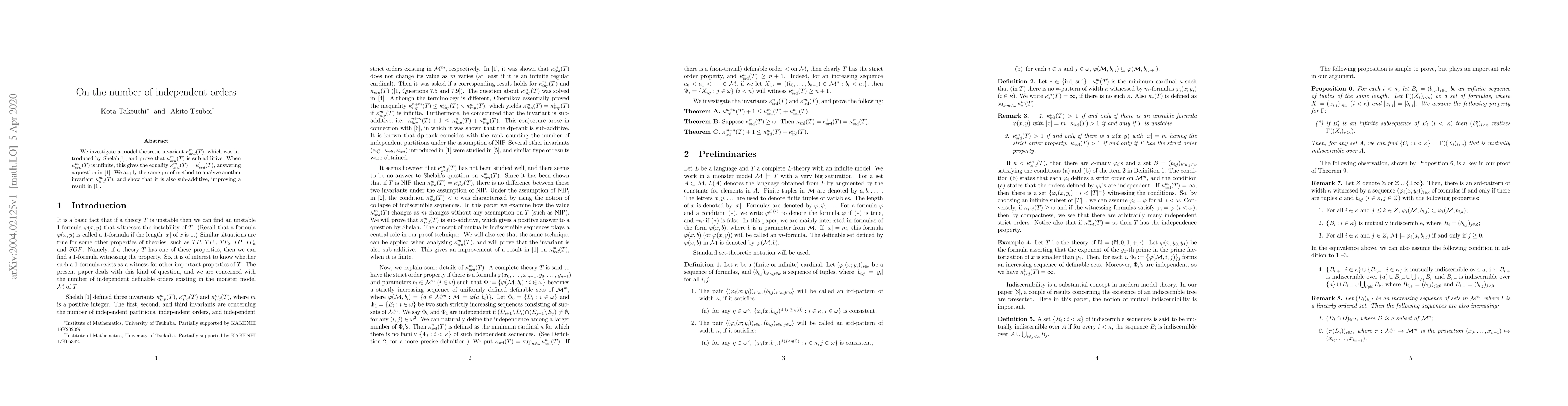 Thumbnail for On the number of independent orders