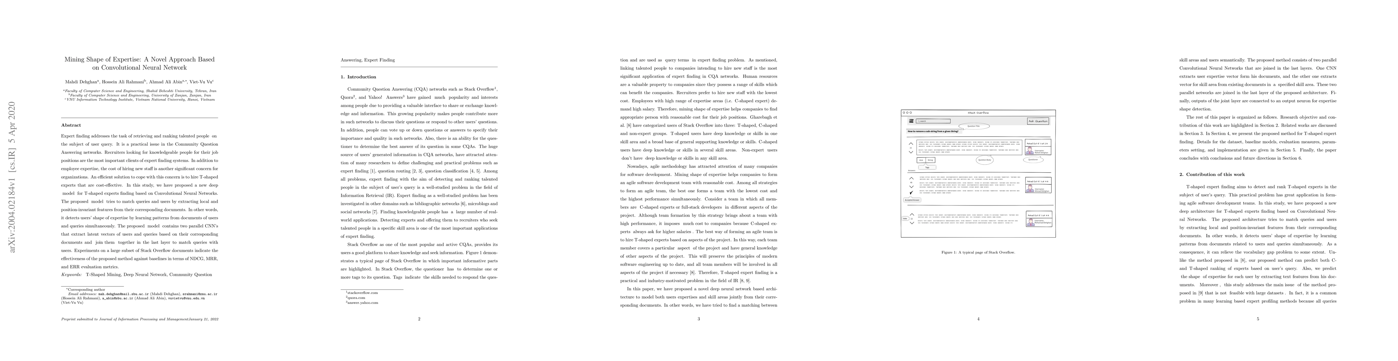 Thumbnail for Mining Shape of Expertise: A Novel Approach Based on Convolutional
  Neural Network