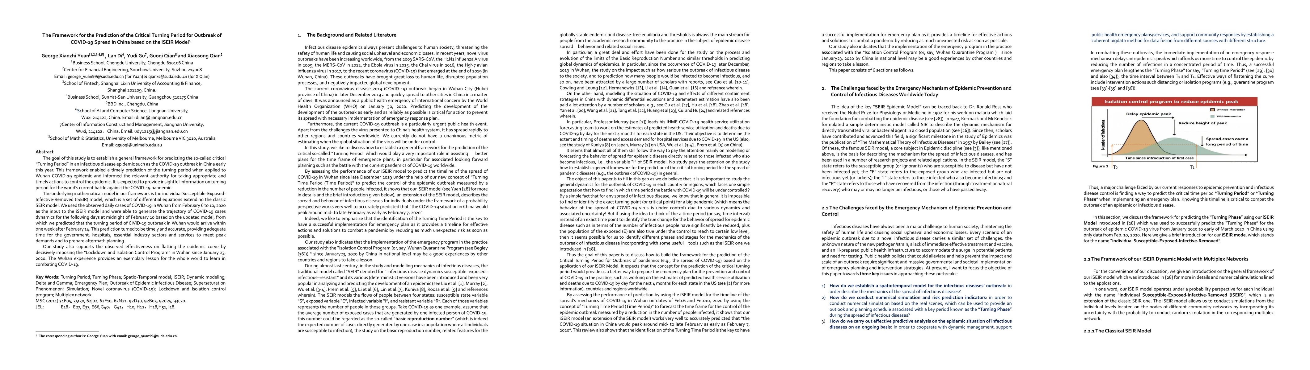 Thumbnail for The Framework for the Prediction of the Critical Turning Period for
  Outbreak of COVID-19 Spread in China based on the iSEIR Model