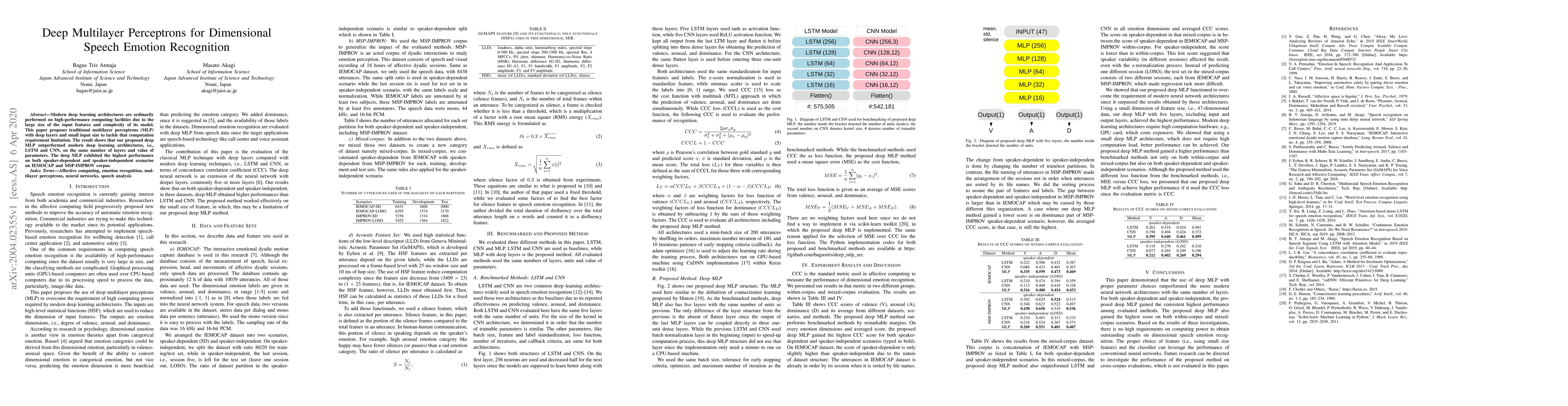 Thumbnail for Deep Multilayer Perceptrons for Dimensional Speech Emotion Recognition