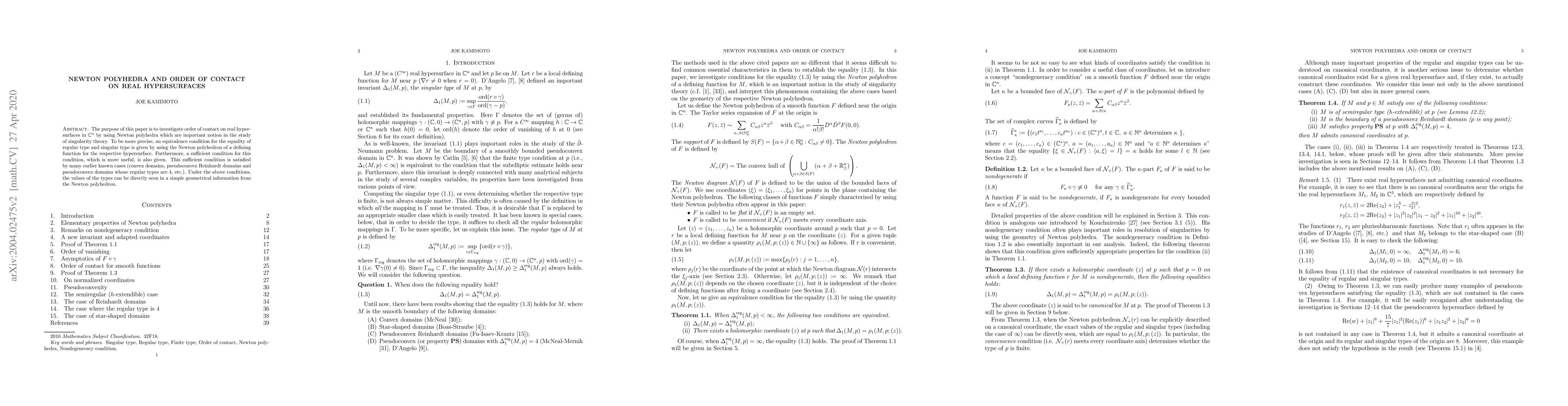 Thumbnail for Newton polyhedra and order of contact on real hypersurfaces
