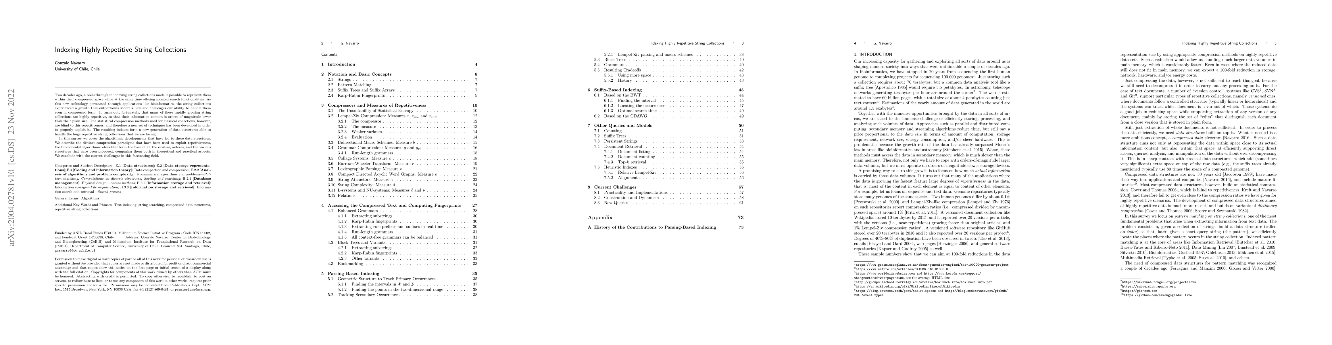 Thumbnail for Indexing Highly Repetitive String Collections