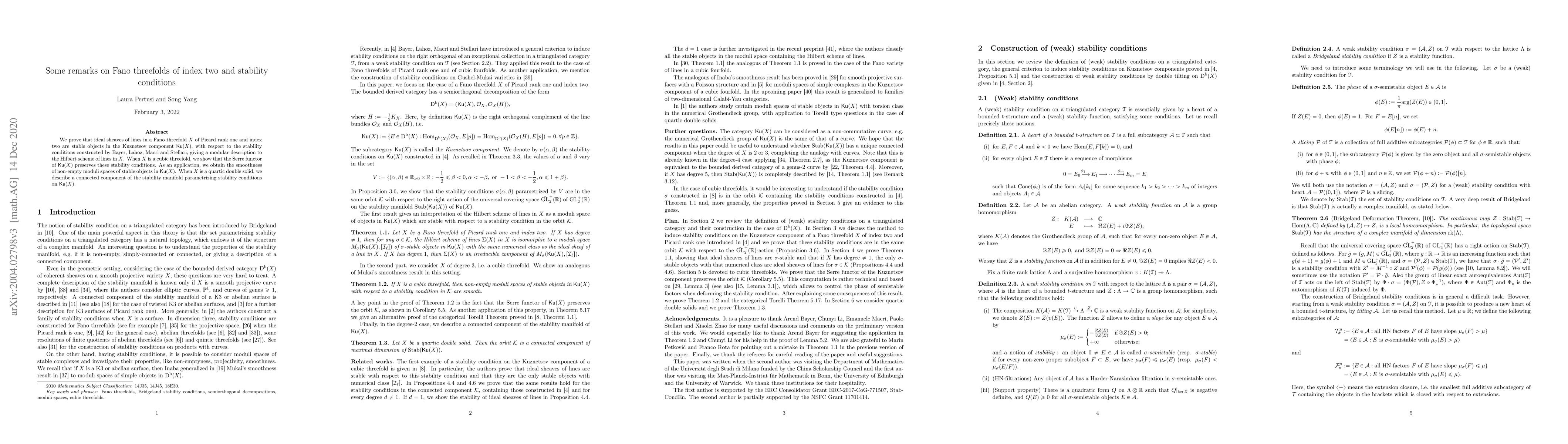 Thumbnail for Some remarks on Fano threefolds of index two and stability conditions