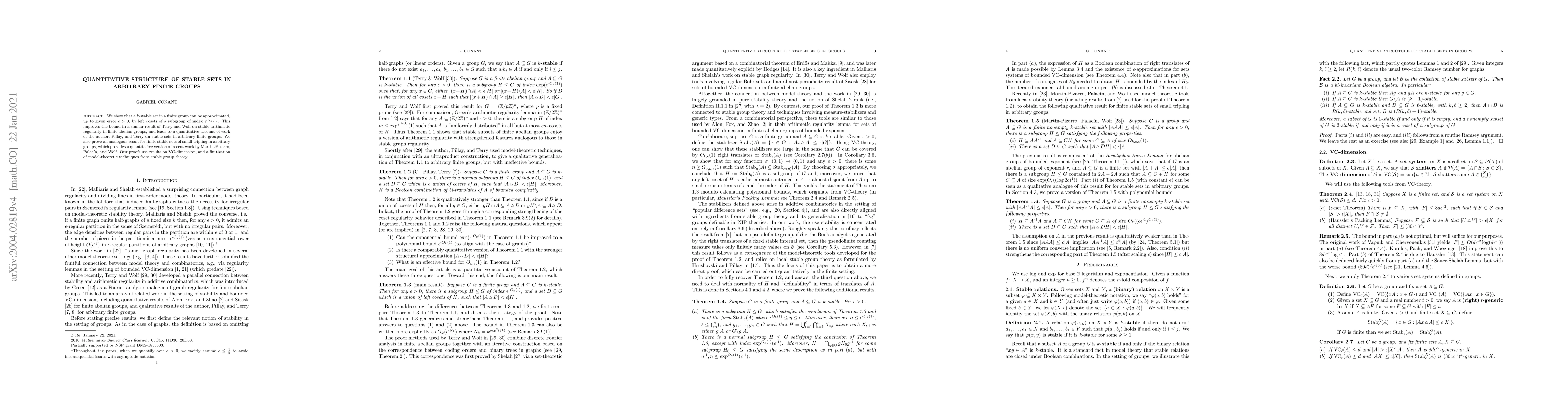 Thumbnail for Quantitative structure of stable sets in arbitrary finite groups