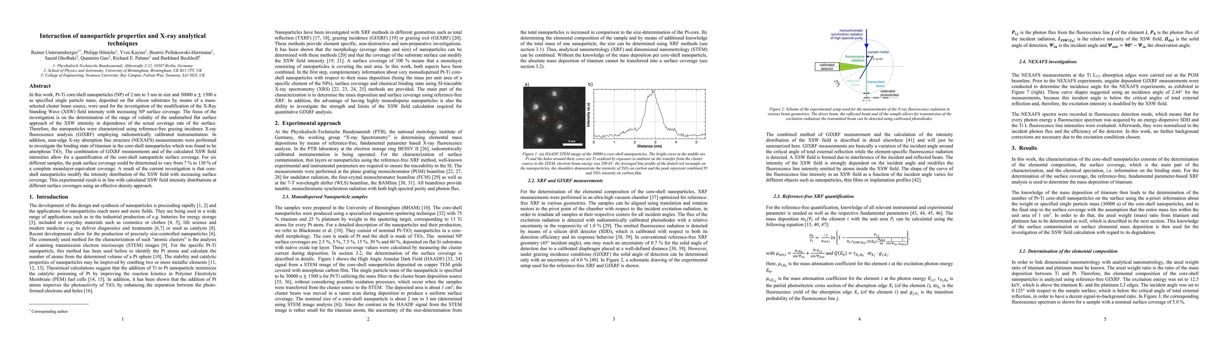 Thumbnail for Interaction of nanoparticle properties and X-ray analytical techniques