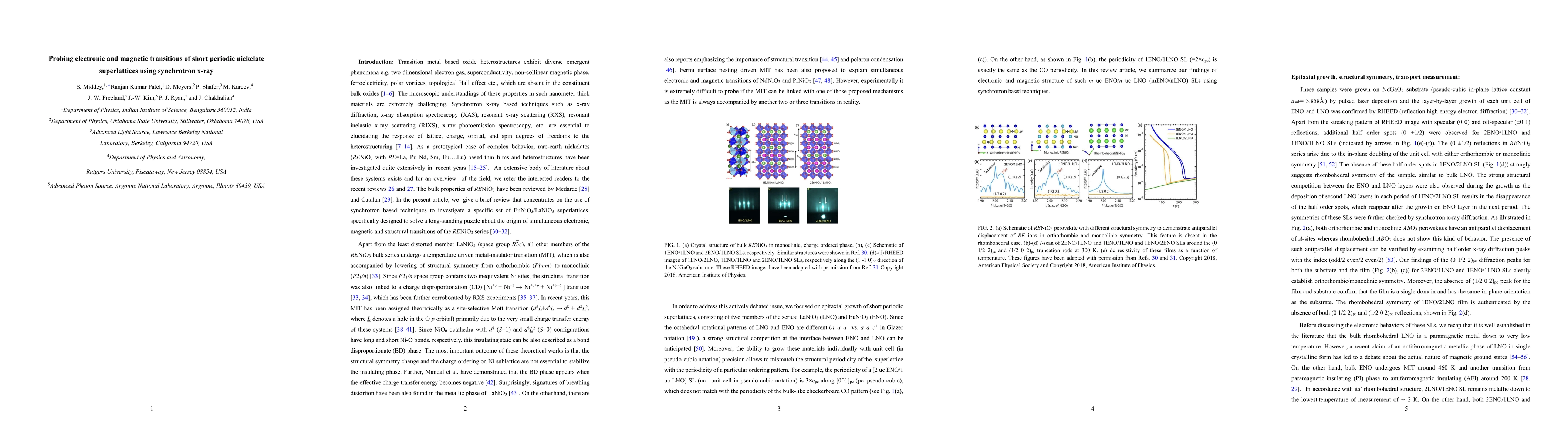 Thumbnail for Probing electronic and magnetic transitions of short periodic nickelate
  superlattices using synchrotron x-ray