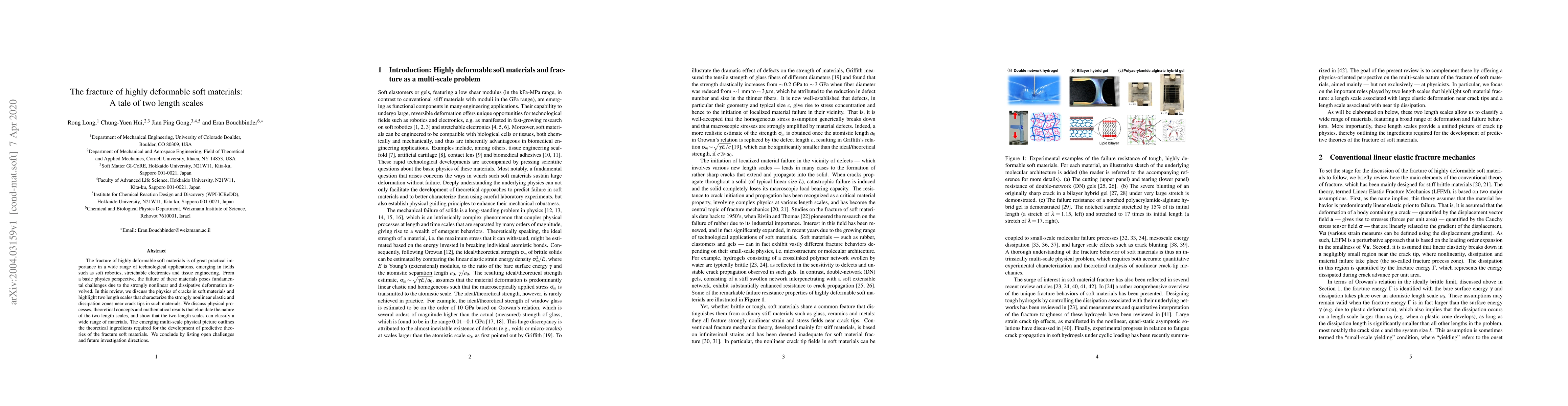 Thumbnail for The fracture of highly deformable soft materials: A tale of two length
  scales