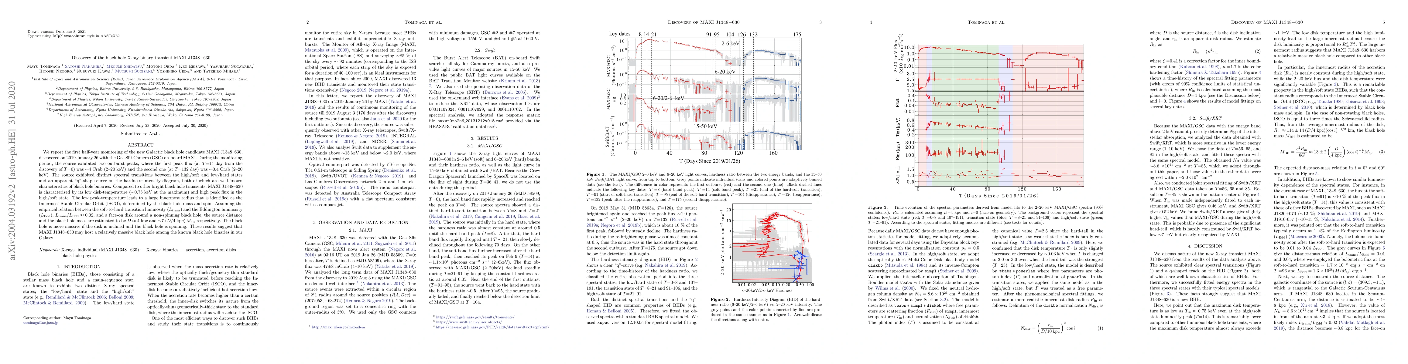 Thumbnail for Discovery of the black hole X-ray binary transient MAXIJ1348-630