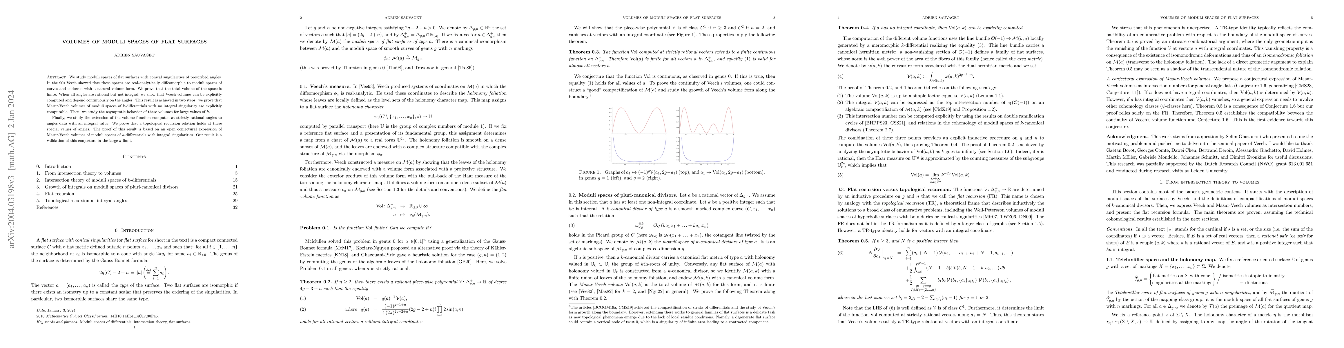 Thumbnail for Volumes of moduli spaces of flat surfaces