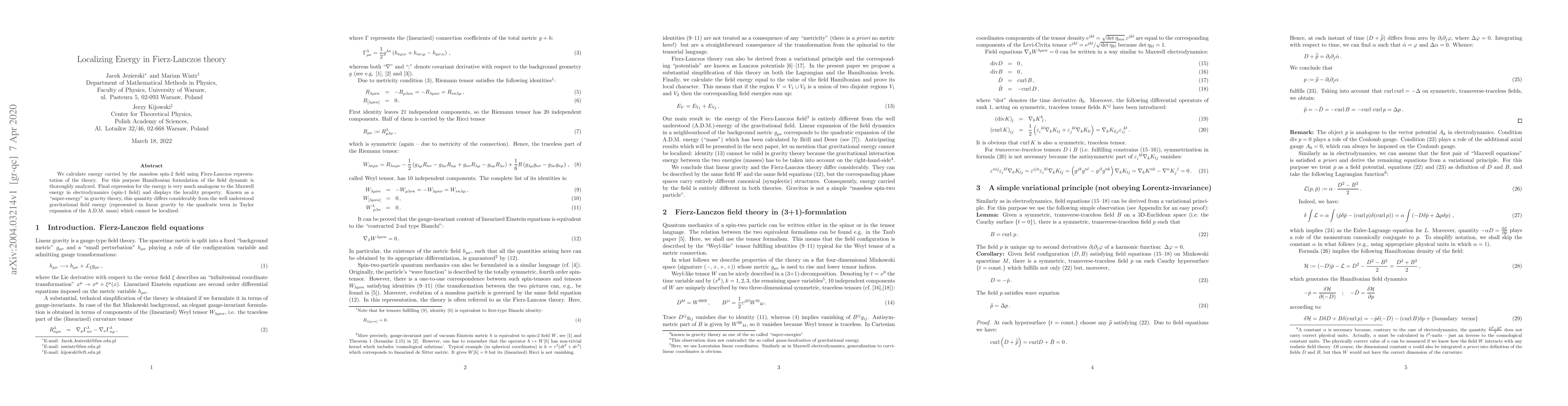 Thumbnail for Localizing Energy in Fierz-Lanczos theory