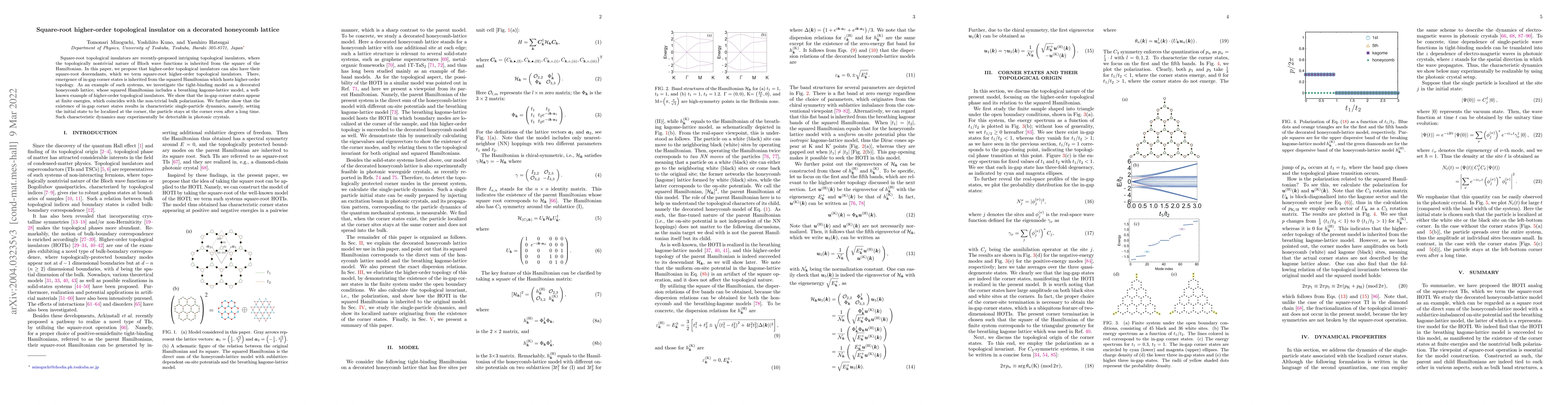 Thumbnail for Square-root higher-order topological insulator on a decorated honeycomb
  lattice