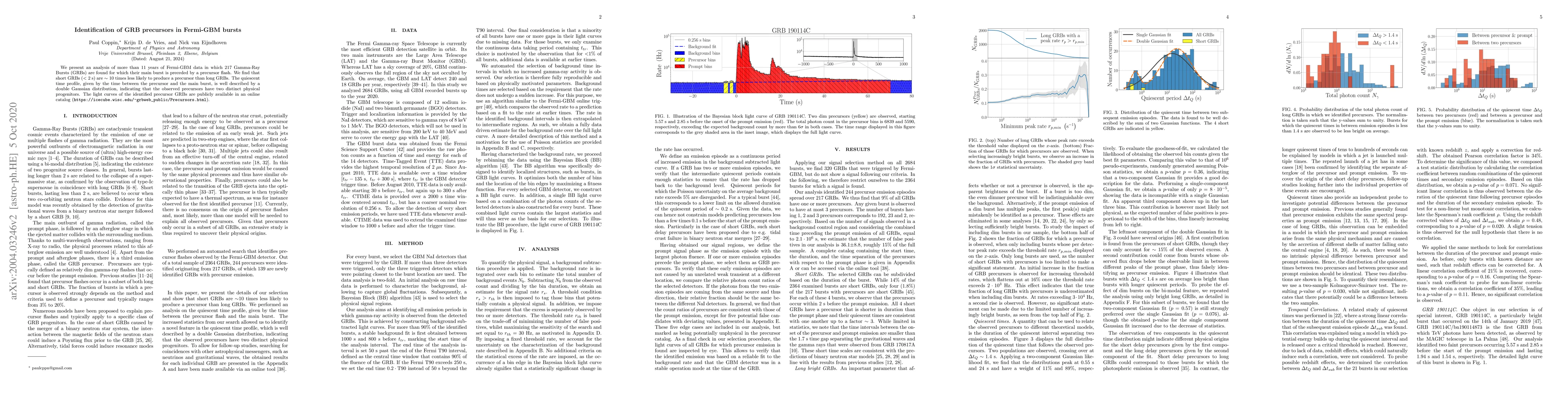 Thumbnail for Identification of GRB precursors in Fermi-GBM bursts