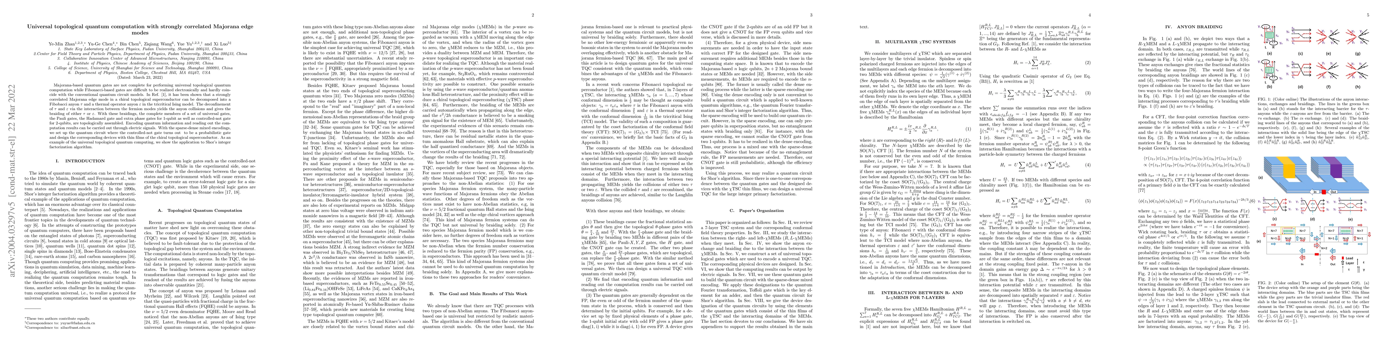 Thumbnail for Universal topological quantum computation with strongly correlated
  Majorana edge modes