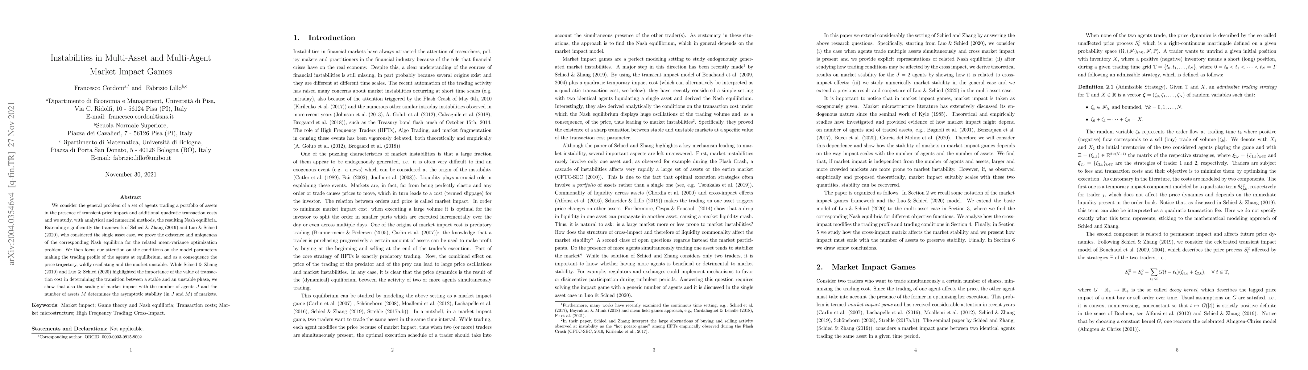 Thumbnail for Instabilities in Multi-Asset and Multi-Agent Market Impact Games