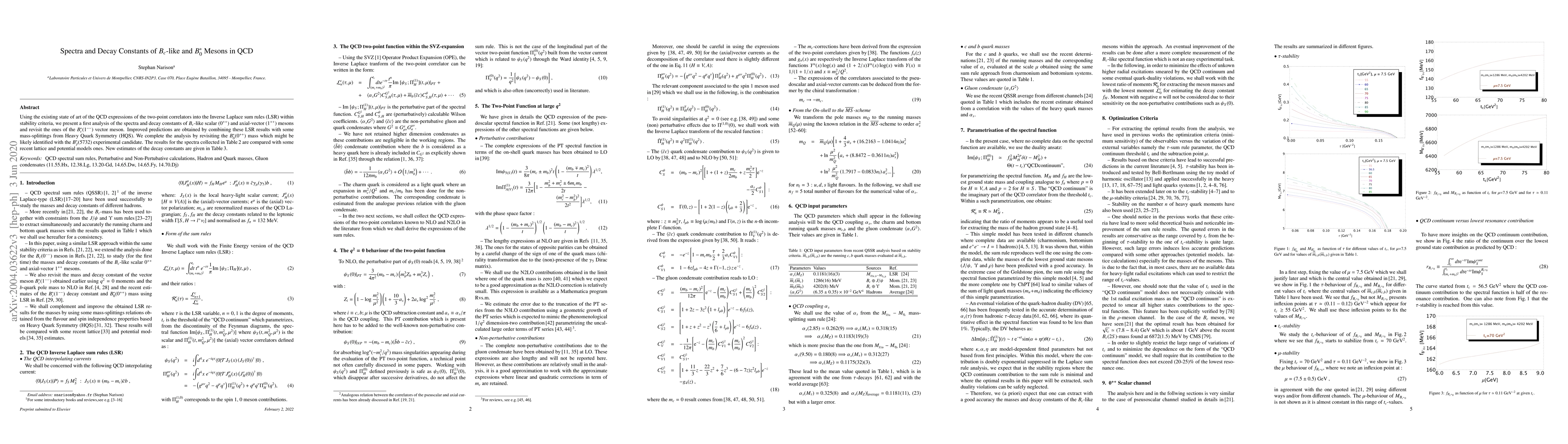 Thumbnail for Spectra and Decay Constants of $B_c$-like and $B^*_0$ Mesons in QCD