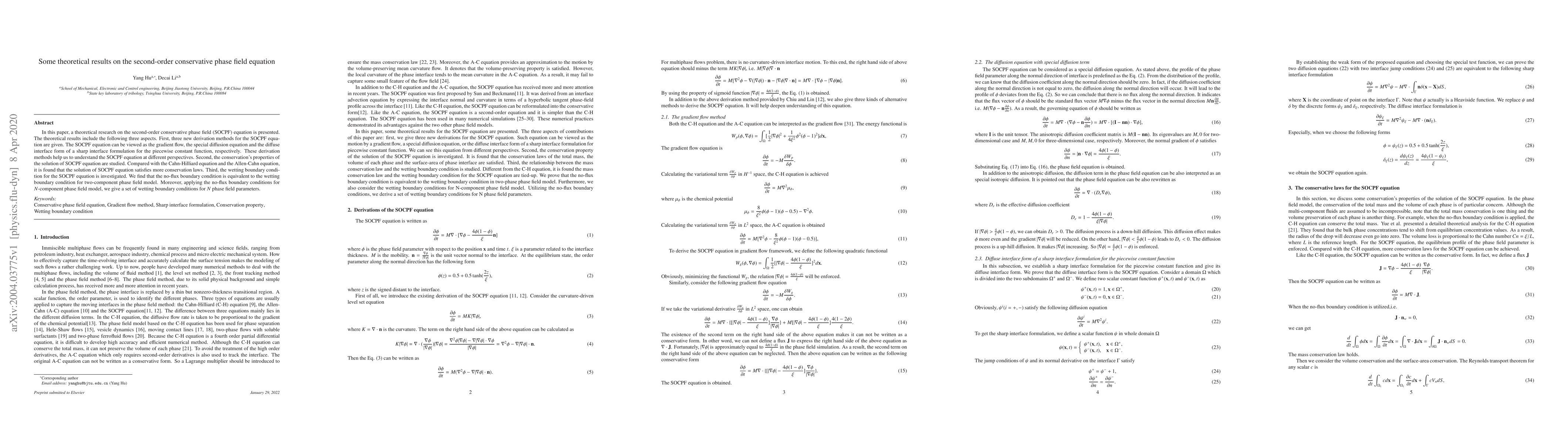 Thumbnail for Some theoretical results on the second-order conservative phase field
  equation