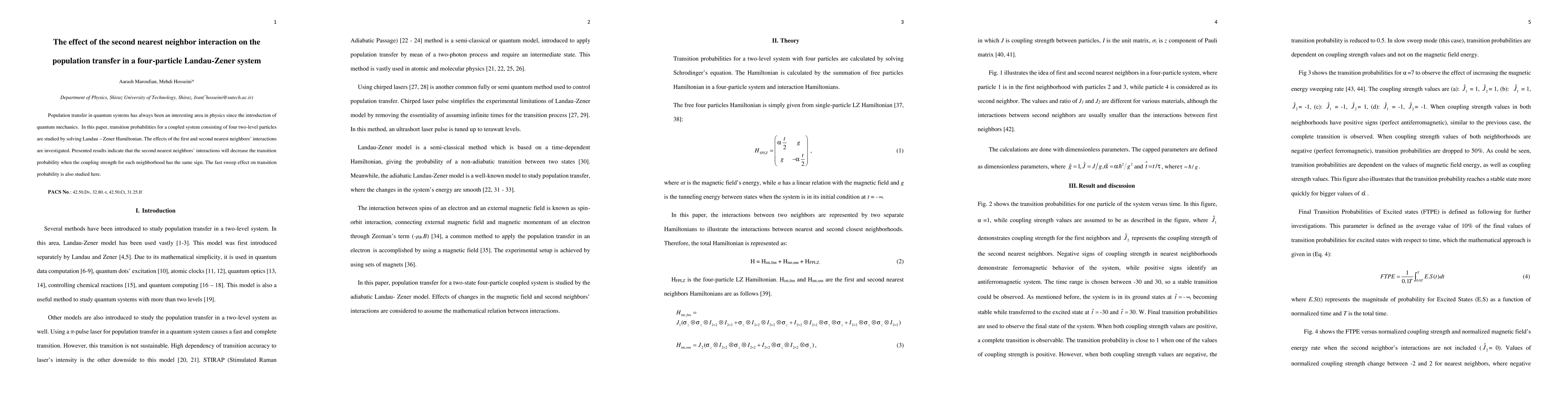Thumbnail for The effect of the second nearest neighbor interaction on the population
  transfer in a four-particle Landau-Zener system