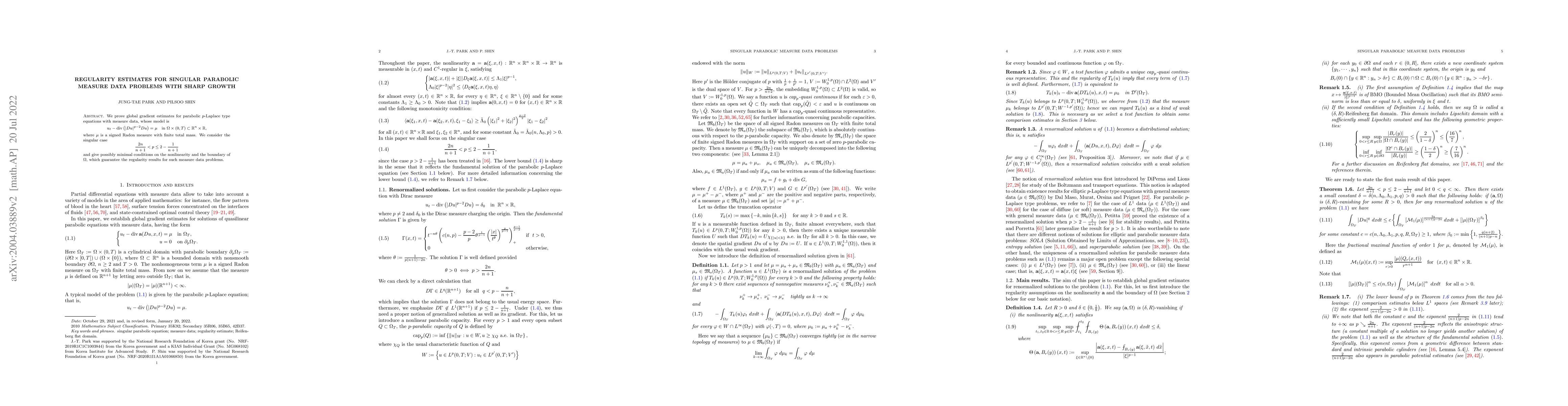 Thumbnail for Regularity estimates for singular parabolic measure data problems with
  sharp growth