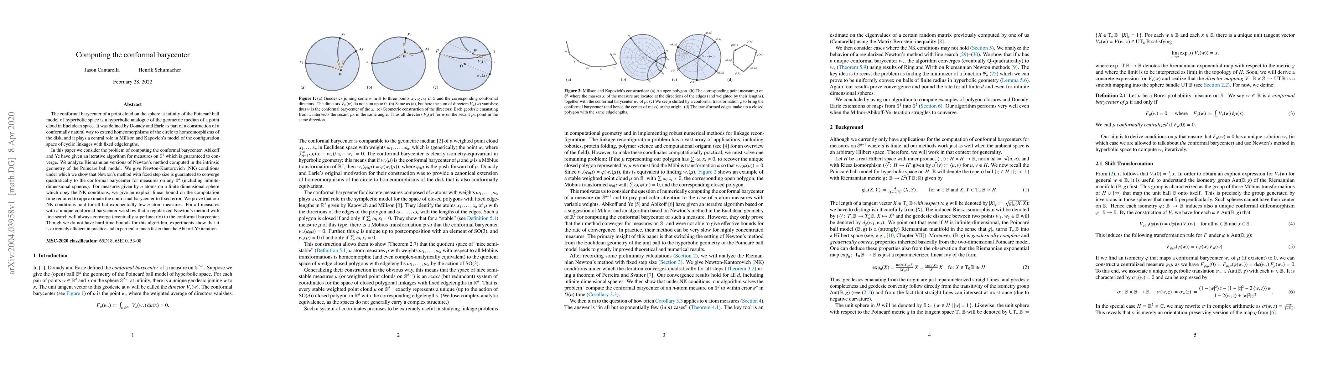 Thumbnail for Computing the conformal barycenter