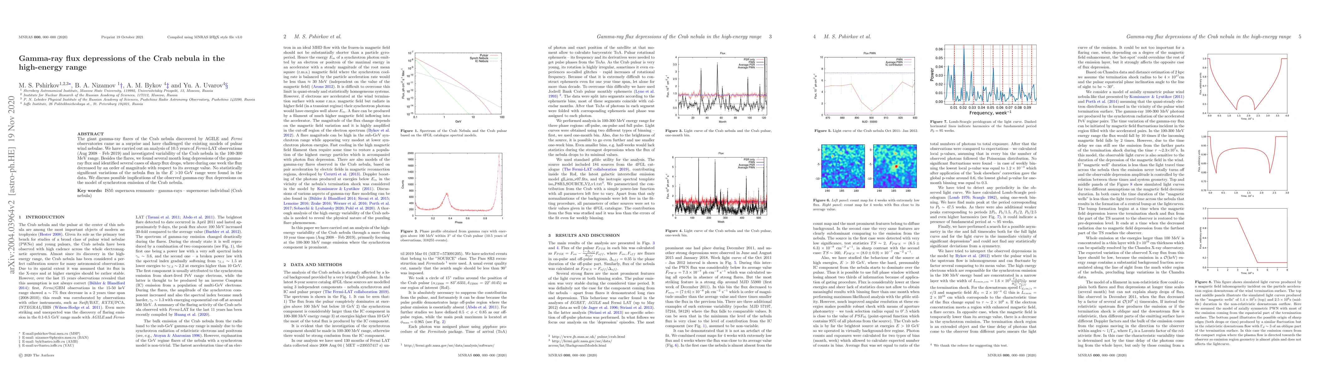 Thumbnail for Gamma-ray flux depressions of the Crab nebula in the high-energy range