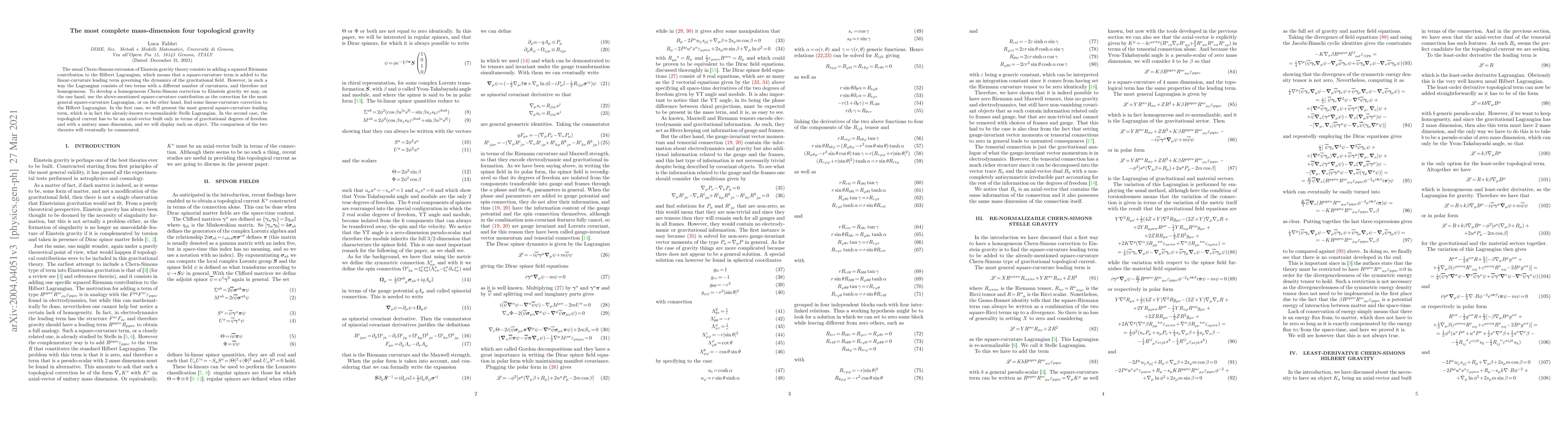 Thumbnail for The most complete mass-dimension four topological gravity