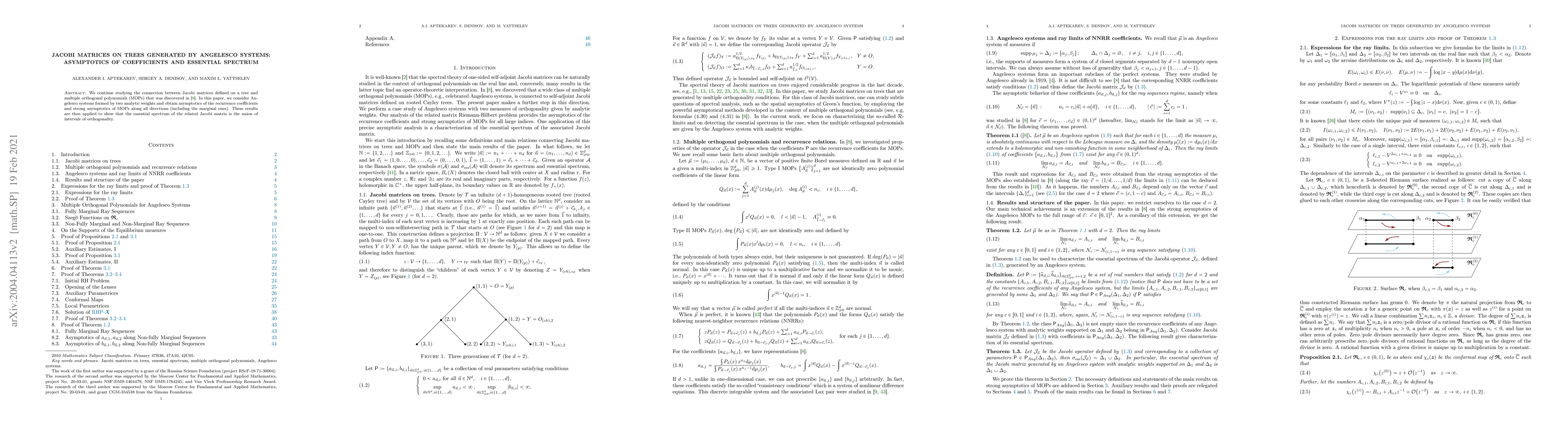 Thumbnail for Jacobi matrices on trees generated by Angelesco systems: asymptotics of
  coefficients and essential spectrum