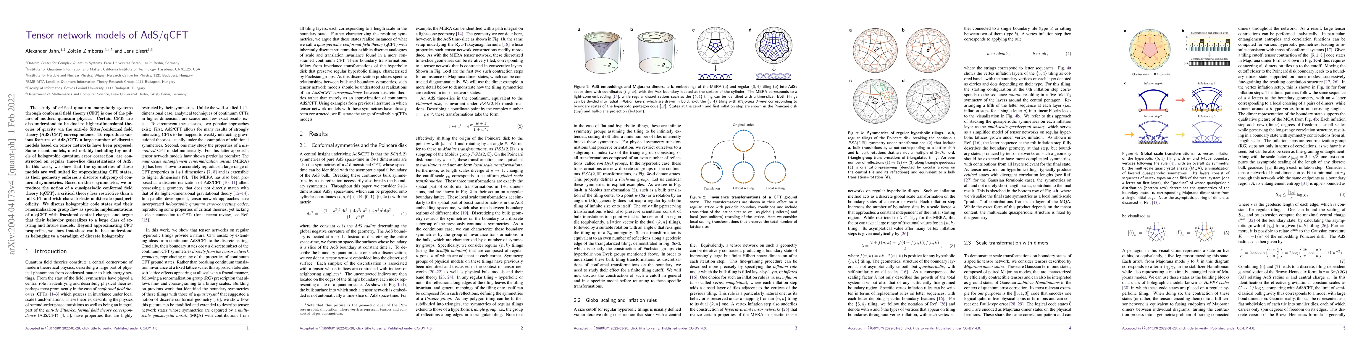 Thumbnail for Tensor network models of AdS/qCFT