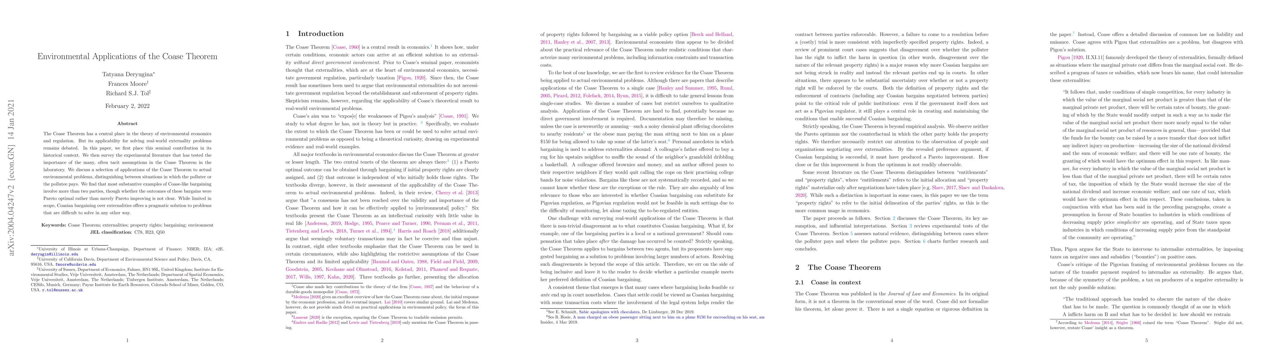 Thumbnail for Applications of the Coase Theorem