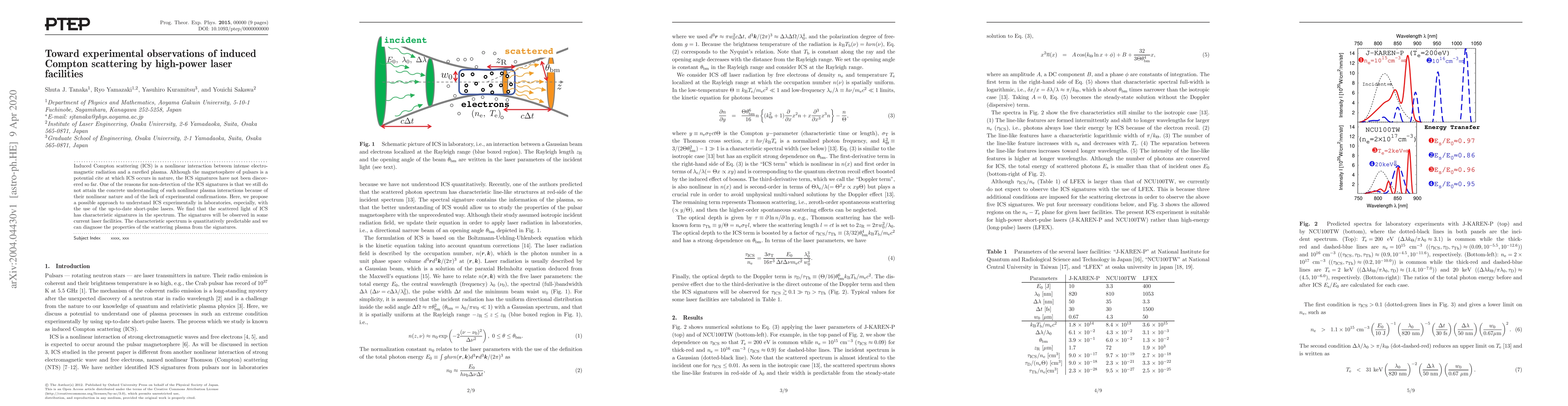 Thumbnail for Toward experimental observations of induced Compton scattering by
  high-power laser facilities
