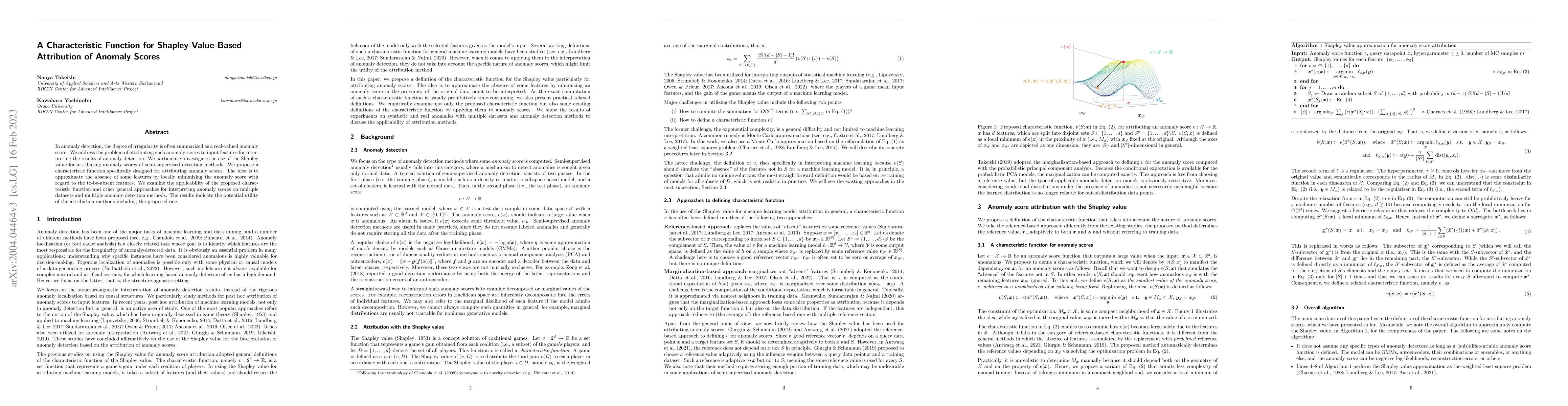 Thumbnail for A Characteristic Function for Shapley-Value-Based Attribution of Anomaly
  Scores
