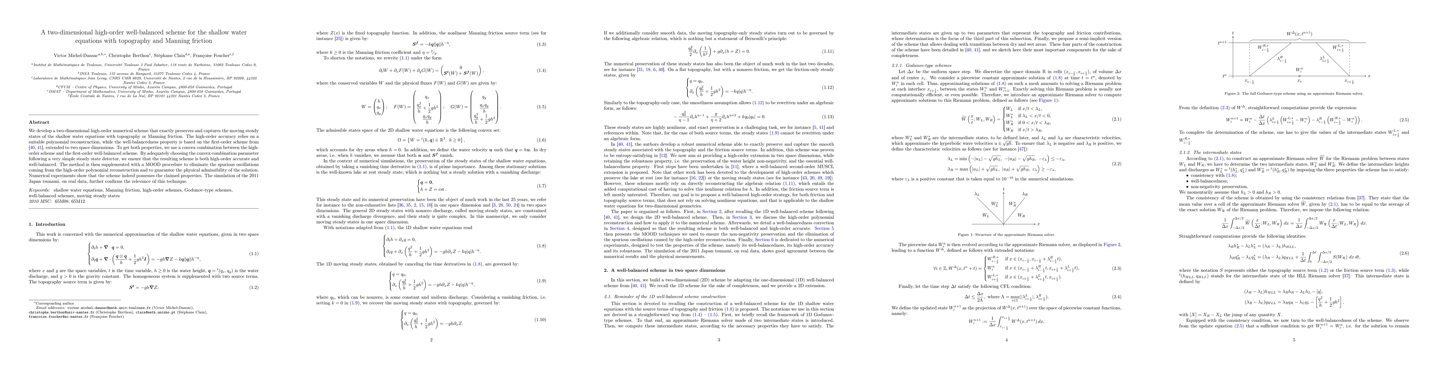 Thumbnail for A two-dimensional high-order well-balanced scheme for the shallow water
  equations with topography and Manning friction