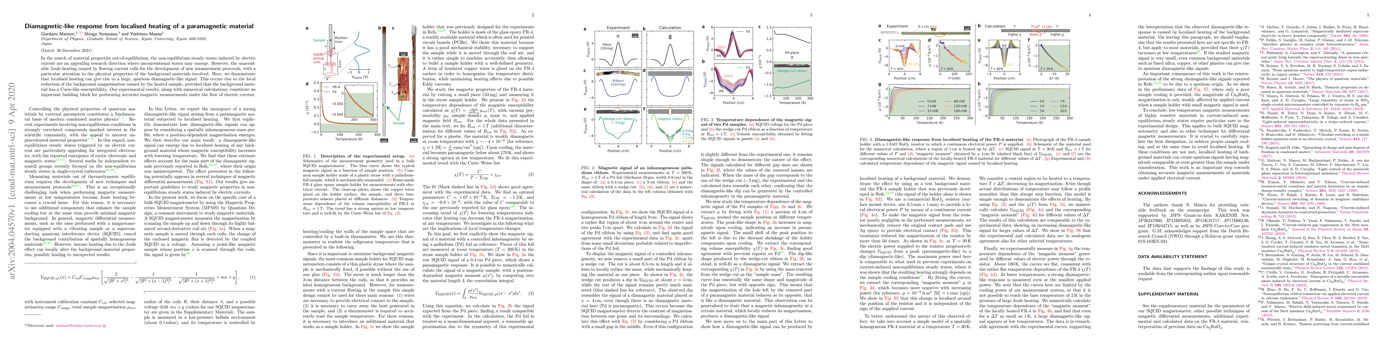 Thumbnail for Diamagnetic-like response from localised heating of a paramagnetic
  material