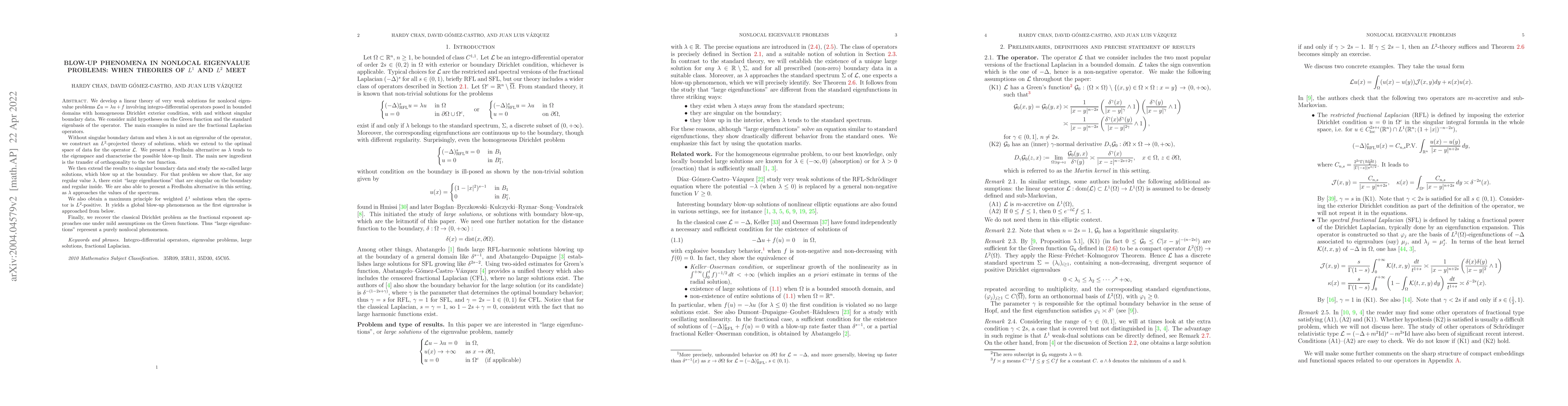 Thumbnail for Blow-up phenomena in nonlocal eigenvalue problems: when theories of
  $L^1$ and $L^2$ meet