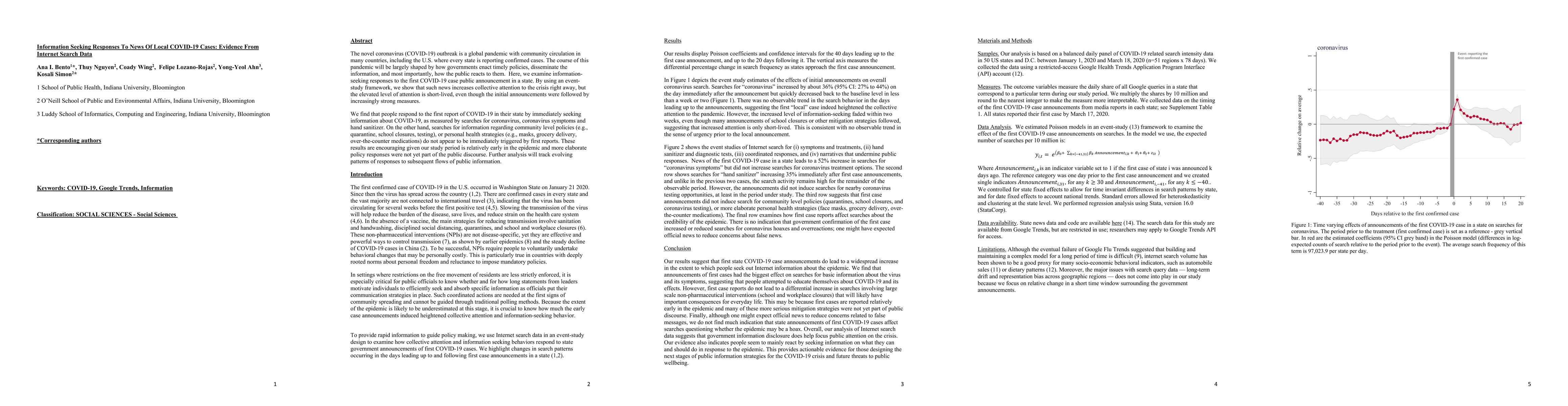 Thumbnail for Information Seeking Responses to News of Local COVID-19 Cases: Evidence
  from Internet Search Data