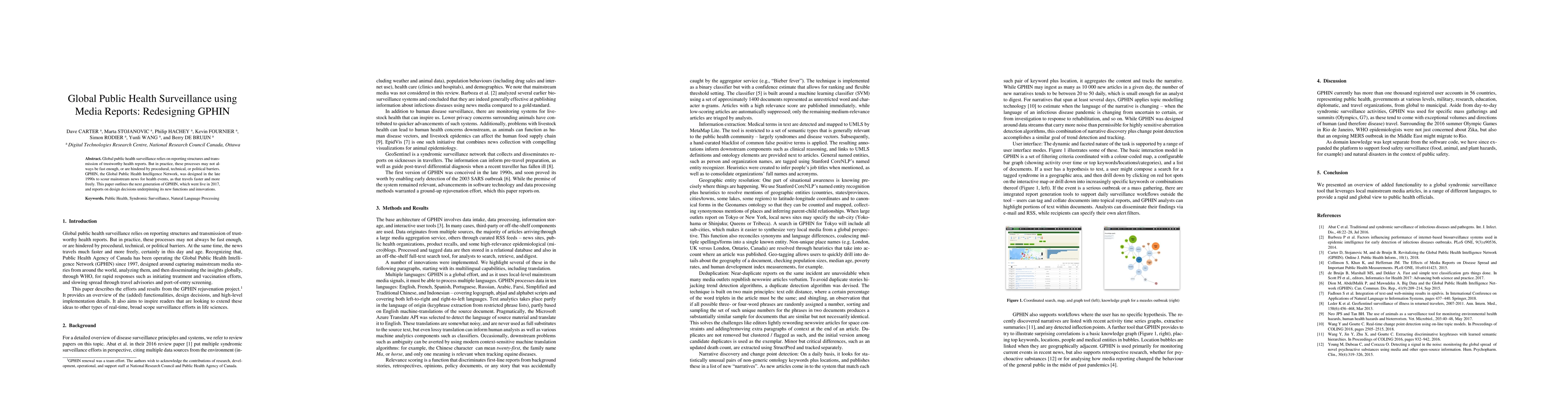 Thumbnail for Global Public Health Surveillance using Media Reports: Redesigning GPHIN