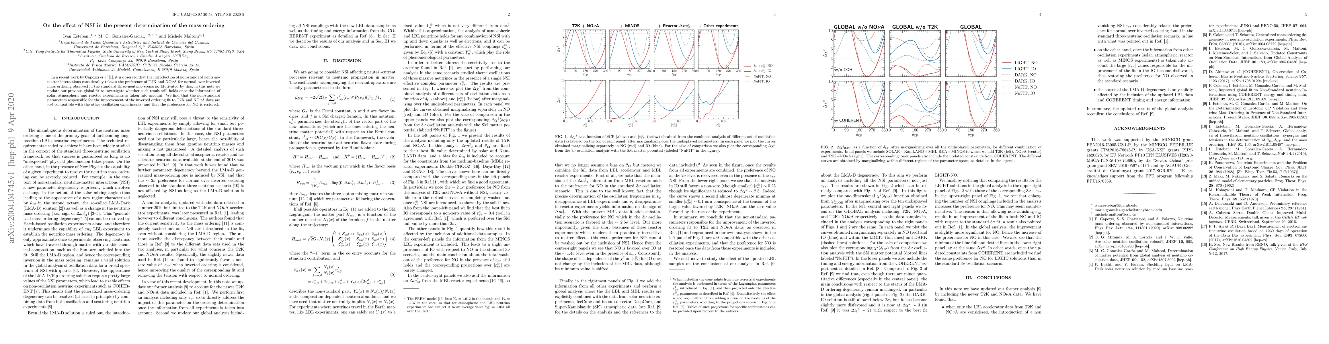 Thumbnail for On the effect of NSI in the present determination of the mass ordering