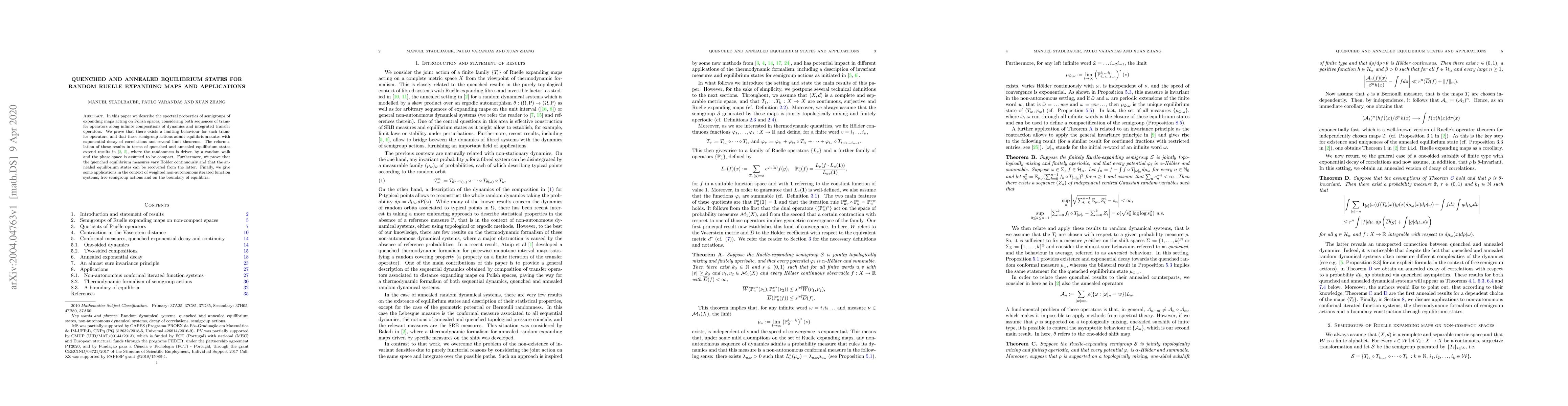 Thumbnail for Quenched and annealed equilibrium states for random Ruelle expanding
  maps and applications