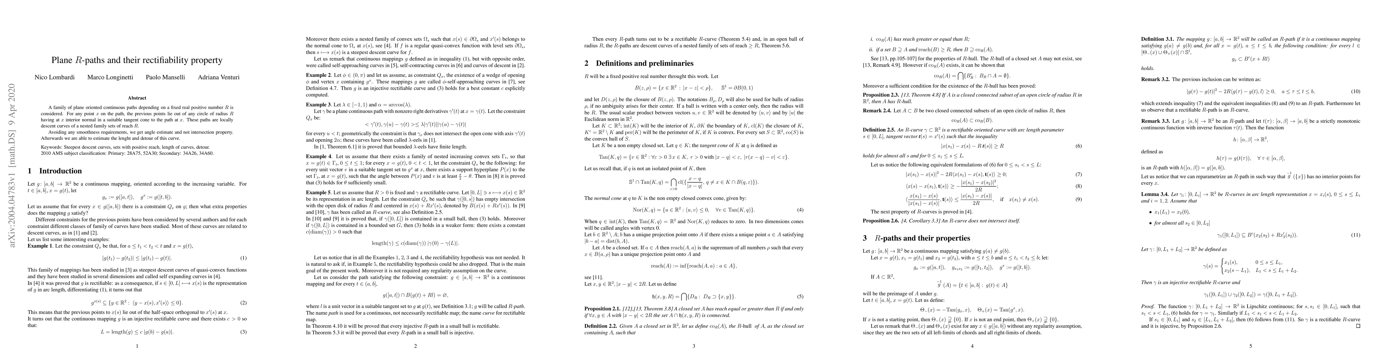 Thumbnail for Plane $R$-paths and their rectifiability property